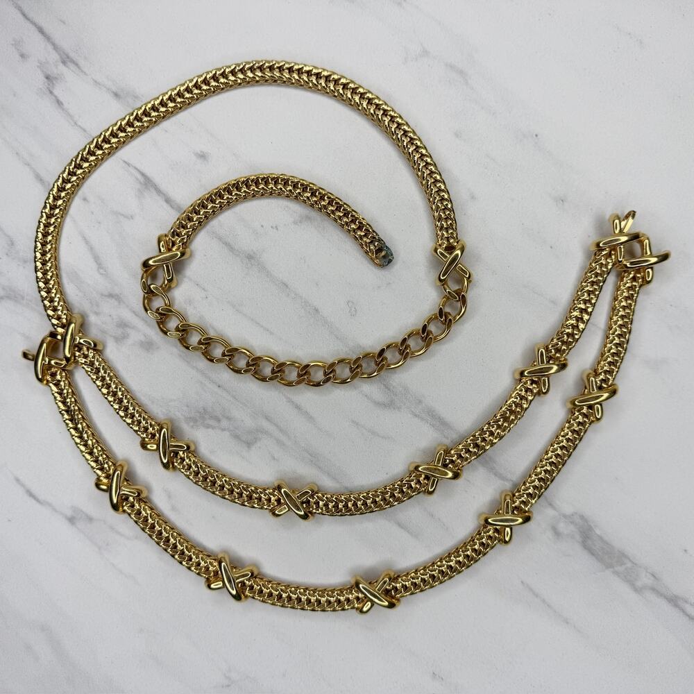 St. John Gold Tone Double Strand Chain Belt Extra Small/Small (XS/S) ✨